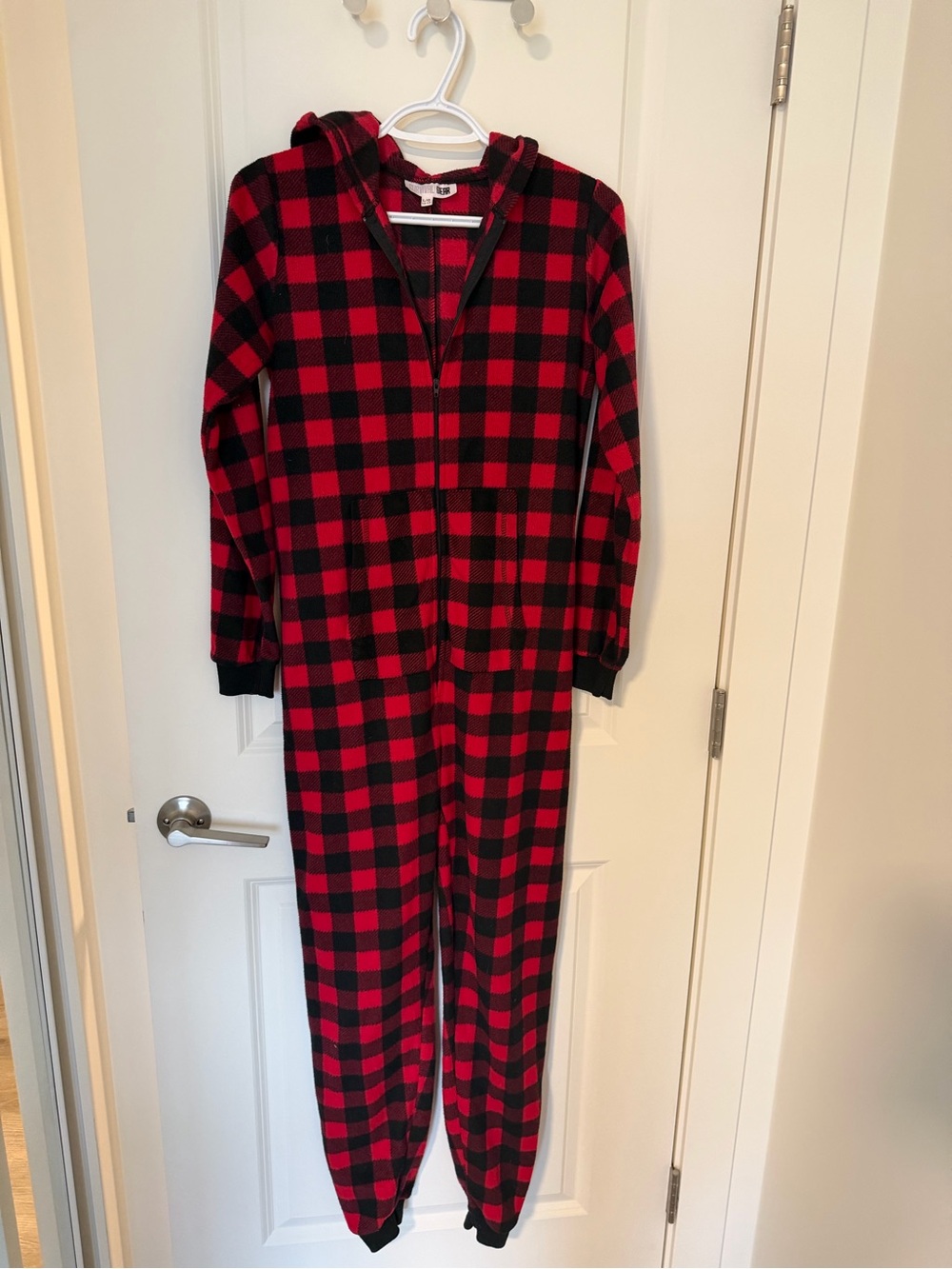 Red & Black Buffalo Plaid Hooded Onesie